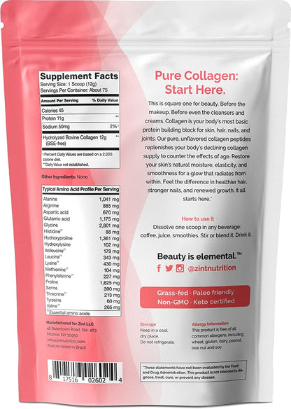 Zint Collagen Peptides Powder (32 oz)