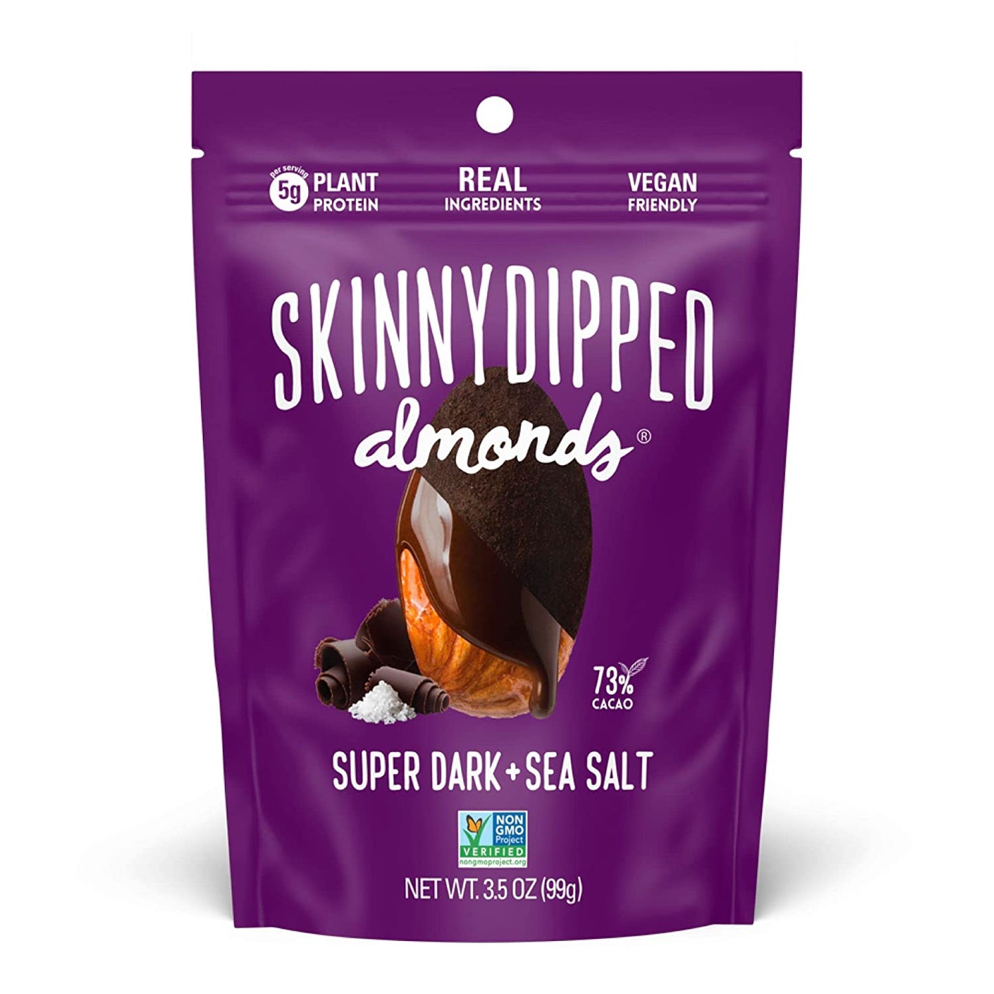 SKINNYDIPPED SuperDark + Sea Salt Chocolate Covered Almonds