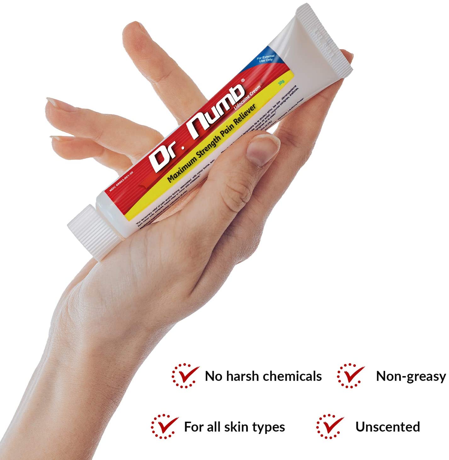 Dr. Numb 5% Lidocaine Topical Numbing Cream for Pain Relief