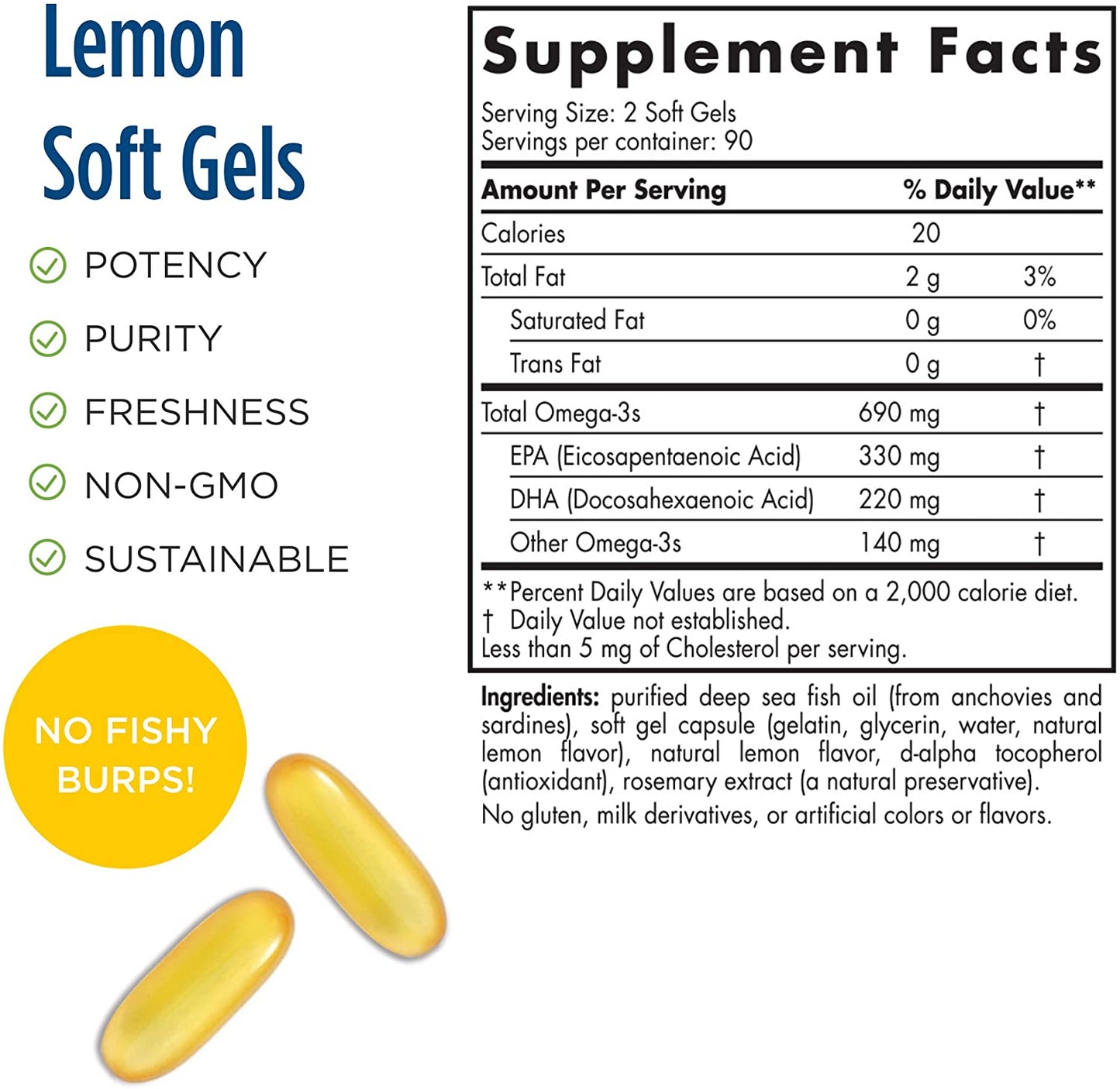 Nordic Naturals Omega-3, Lemon Flavor -180 Soft Gels