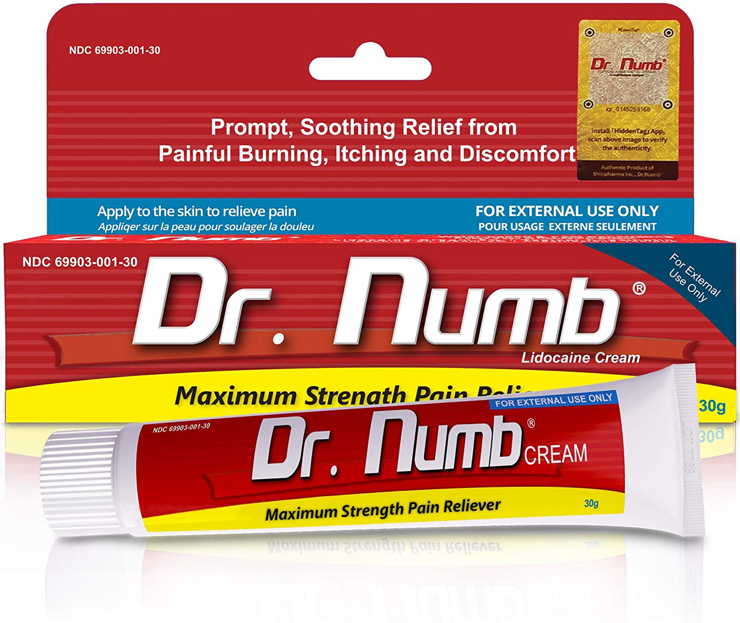 Dr. Numb 5% Lidocaine Topical Numbing Cream for Pain Relief