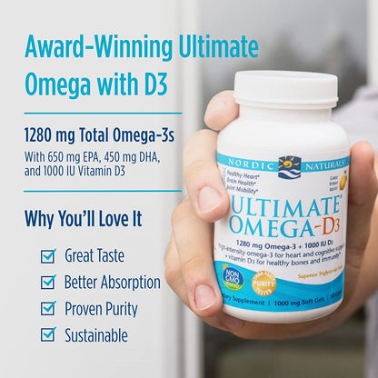 Nordic Naturals Ultimate Omega-D3, Lemon Flavor